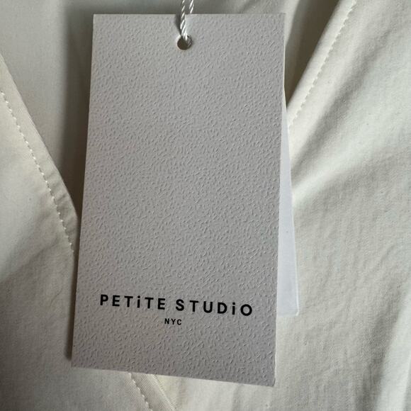 Petite Studio NYC Bridgett Vest Ivory Cotton Sleeveless Tailored Versatile M NWT - Picture 9 of 10